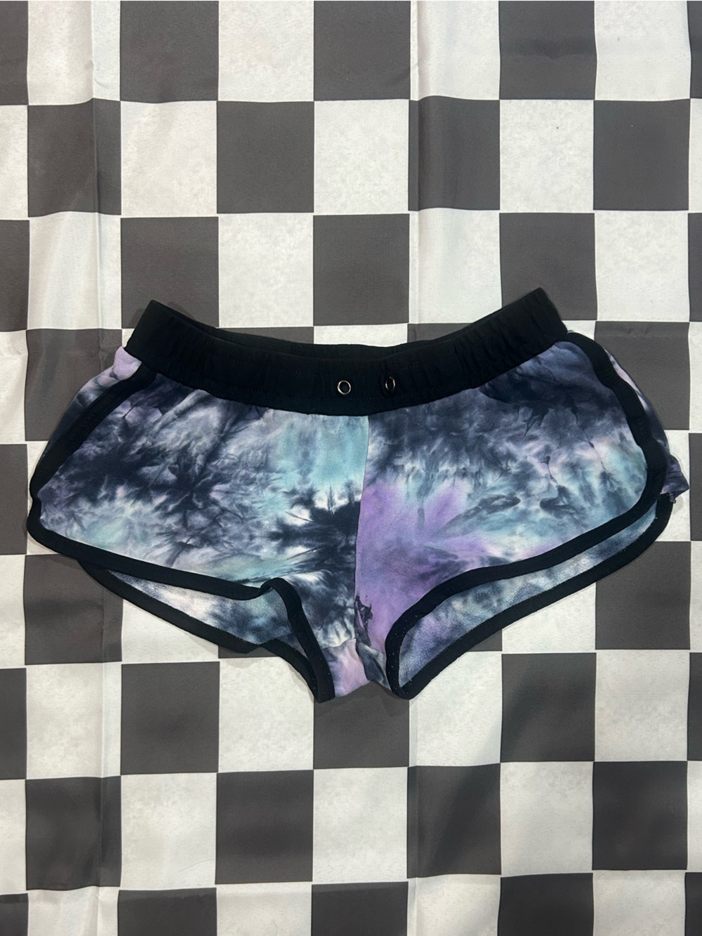 Hot topic Purple and Black Tie-Dye Shorts
